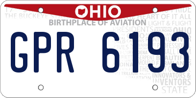 OH license plate GPR6193