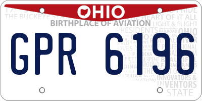 OH license plate GPR6196