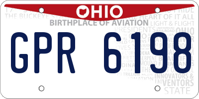 OH license plate GPR6198