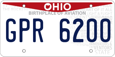 OH license plate GPR6200