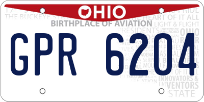 OH license plate GPR6204