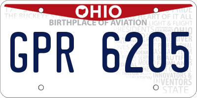 OH license plate GPR6205