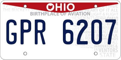 OH license plate GPR6207