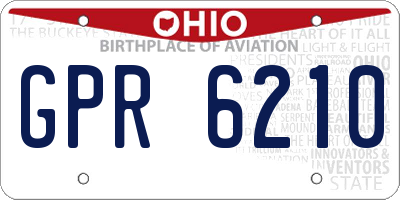 OH license plate GPR6210