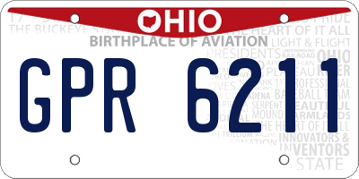 OH license plate GPR6211