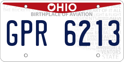 OH license plate GPR6213