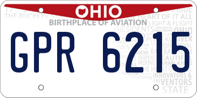 OH license plate GPR6215