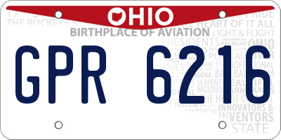 OH license plate GPR6216