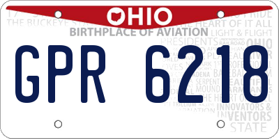 OH license plate GPR6218