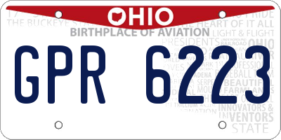 OH license plate GPR6223