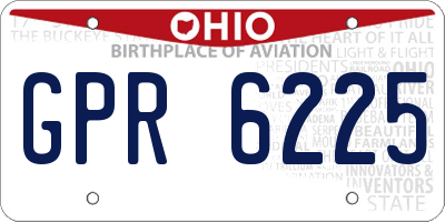OH license plate GPR6225