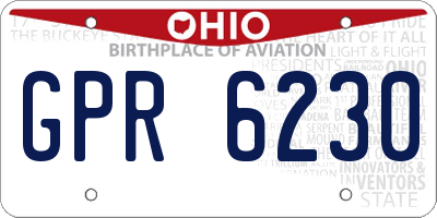 OH license plate GPR6230
