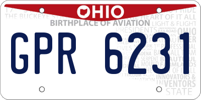 OH license plate GPR6231
