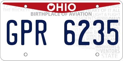 OH license plate GPR6235