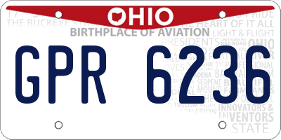 OH license plate GPR6236
