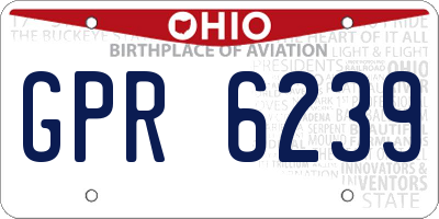OH license plate GPR6239