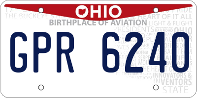 OH license plate GPR6240