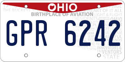 OH license plate GPR6242