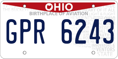 OH license plate GPR6243