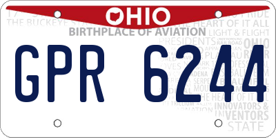OH license plate GPR6244