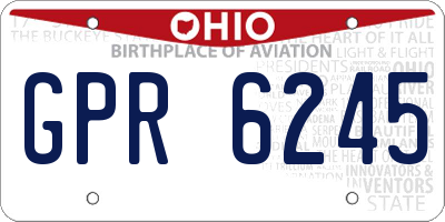 OH license plate GPR6245