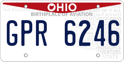 OH license plate GPR6246