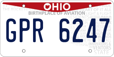 OH license plate GPR6247