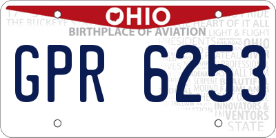 OH license plate GPR6253