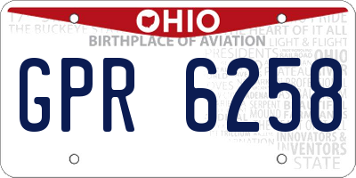 OH license plate GPR6258