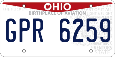 OH license plate GPR6259