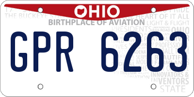 OH license plate GPR6263