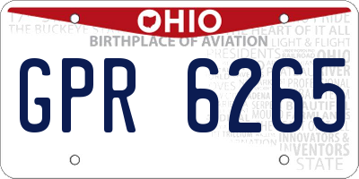 OH license plate GPR6265
