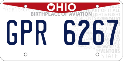 OH license plate GPR6267