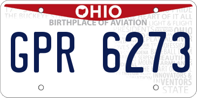 OH license plate GPR6273