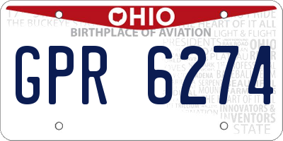 OH license plate GPR6274