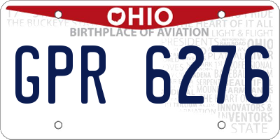 OH license plate GPR6276