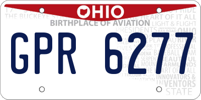 OH license plate GPR6277