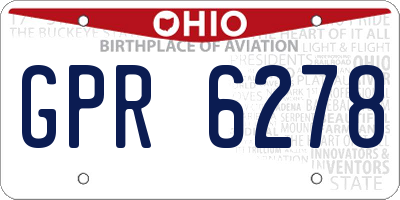 OH license plate GPR6278