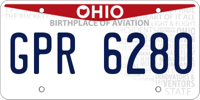 OH license plate GPR6280