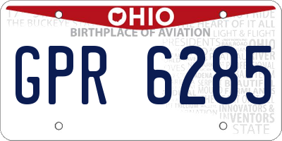 OH license plate GPR6285