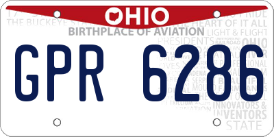 OH license plate GPR6286