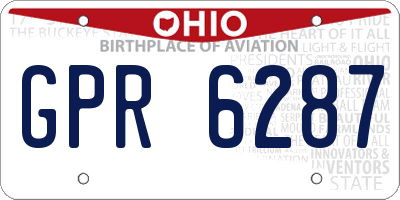 OH license plate GPR6287