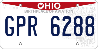 OH license plate GPR6288