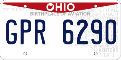 OH license plate GPR6290