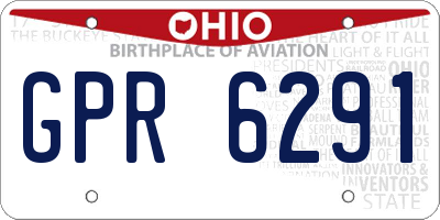 OH license plate GPR6291