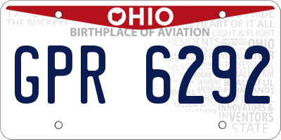 OH license plate GPR6292