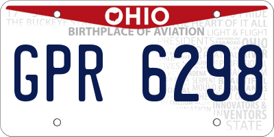 OH license plate GPR6298