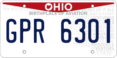 OH license plate GPR6301