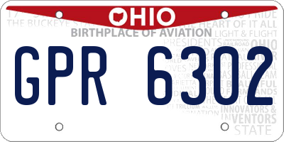 OH license plate GPR6302