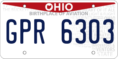 OH license plate GPR6303